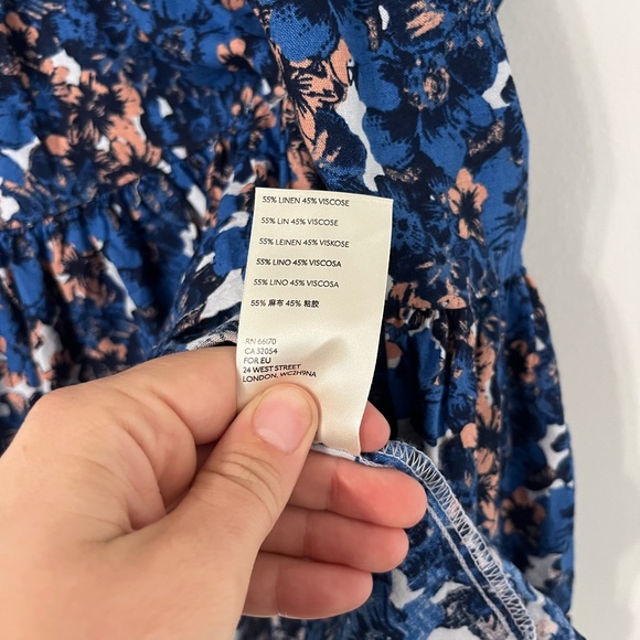 Free People Pattern Play Mini Blue Floral Dress - Picture 8 of 8